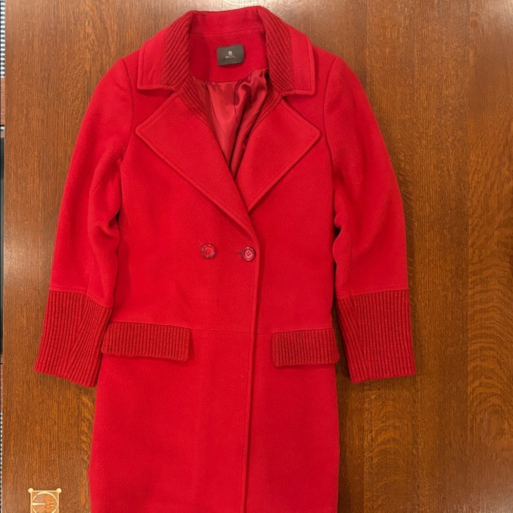 Women's Sol Red Alpaca Coat, Size XS, EUC